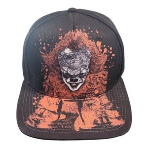 IT Movie Pennywise Clown Snapback Hat Black‎ Orange Youll Float Too Horror Cap